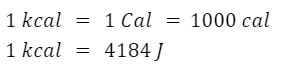 Equivalencia de una kilocaloría