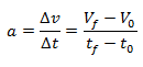 Fórmula de la aceleración