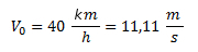 Velocidad en m/s