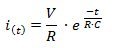 Corriente en un circuito RC