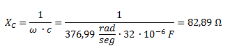 Reactancia del capacitor