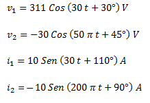 Ejercicios de representación fasorial