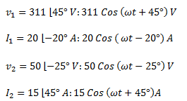 Ejercicios de representación fasorial