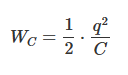 Fórmula de energía almacenada en un capacitor