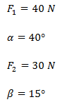 Suma de fuerzas analíticamente