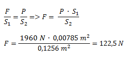 Ecuación de la prensa hidráulica