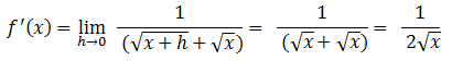 Ejercicios de derivadas por definición