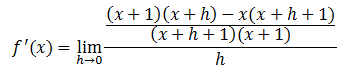 Ejercicios de derivadas por definición
