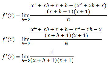 Ejercicios de derivadas por definición