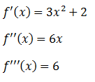 Ejercicios de derivadas sucesivas