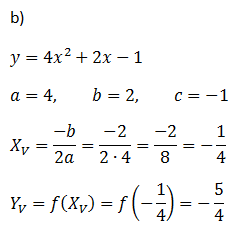 Ejercicio de función cuadrática