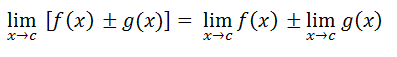 Límite de una suma o resta de funciones