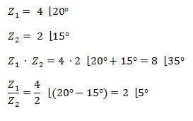 Multiplicación y división en forma polar