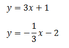 Ecuaciones de rectas perpendiculares